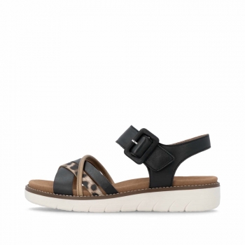 Remonte Damen Riemchensandalen - Schwarz