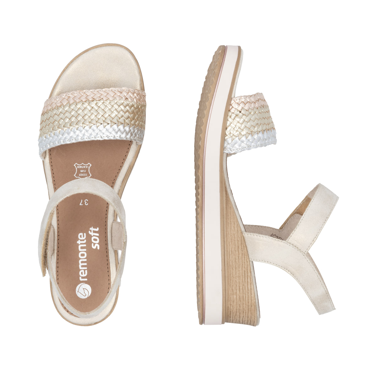 Remonte Damen Keilsandaletten - Metallic