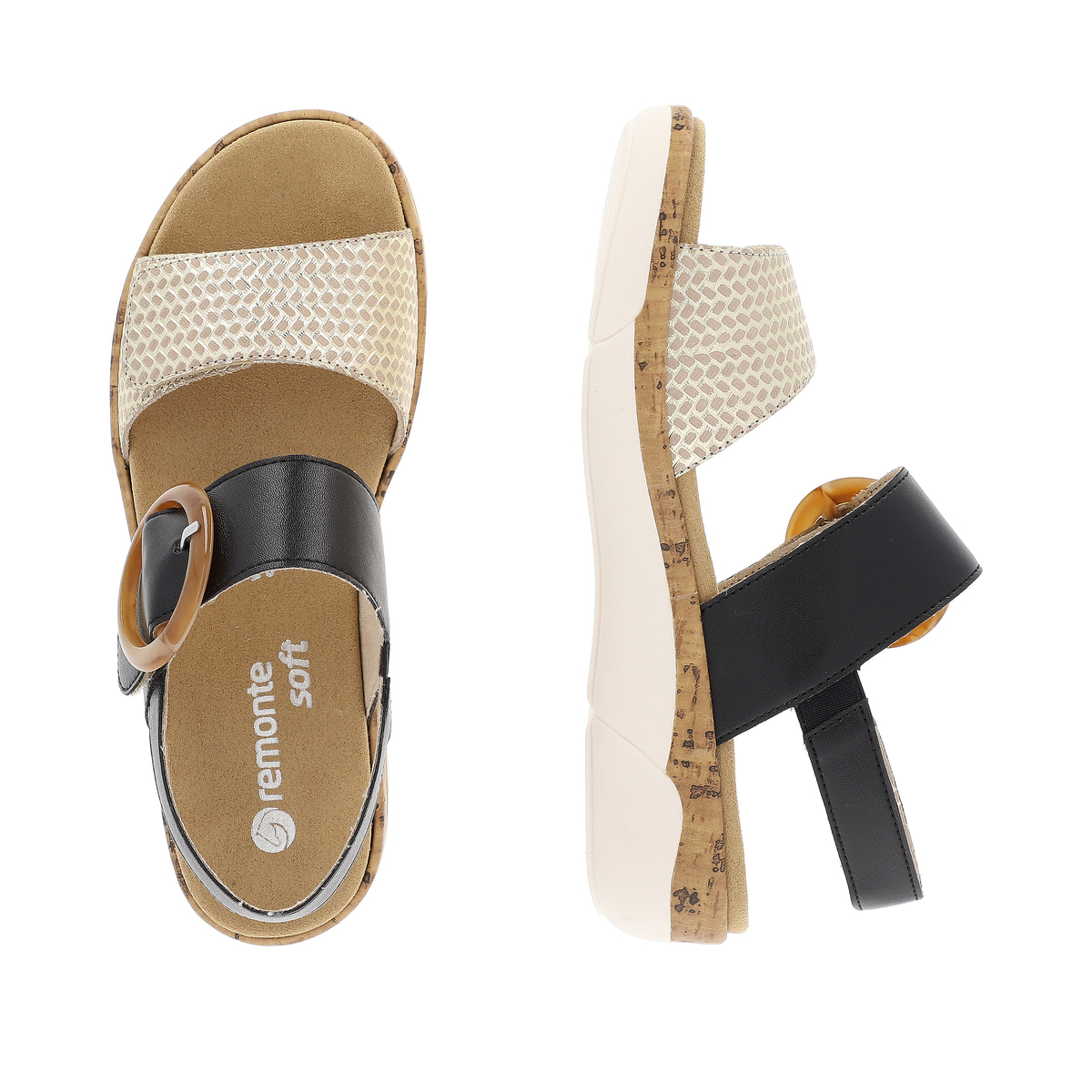 Remonte Damen Riemchensandalen - Schwarz
