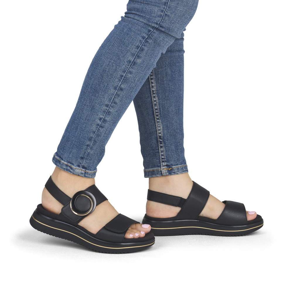 Remonte Damen Riemchensandalen - Schwarz