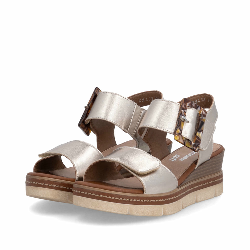 Remonte Damen Keilsandaletten - Metallic