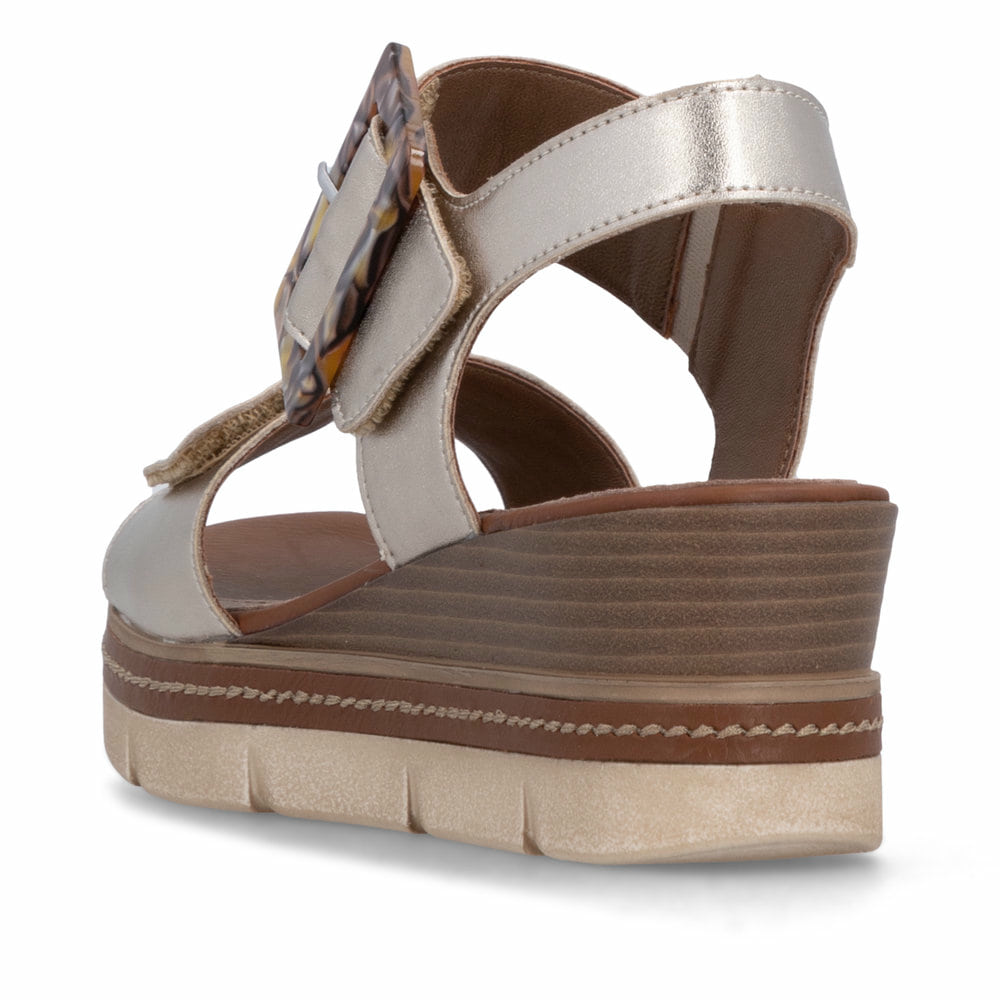 Remonte Damen Keilsandaletten - Metallic