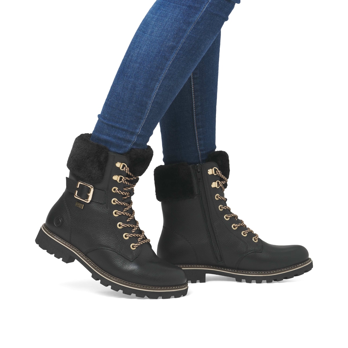 Remonte Damen Schnürstiefel - Schwarz