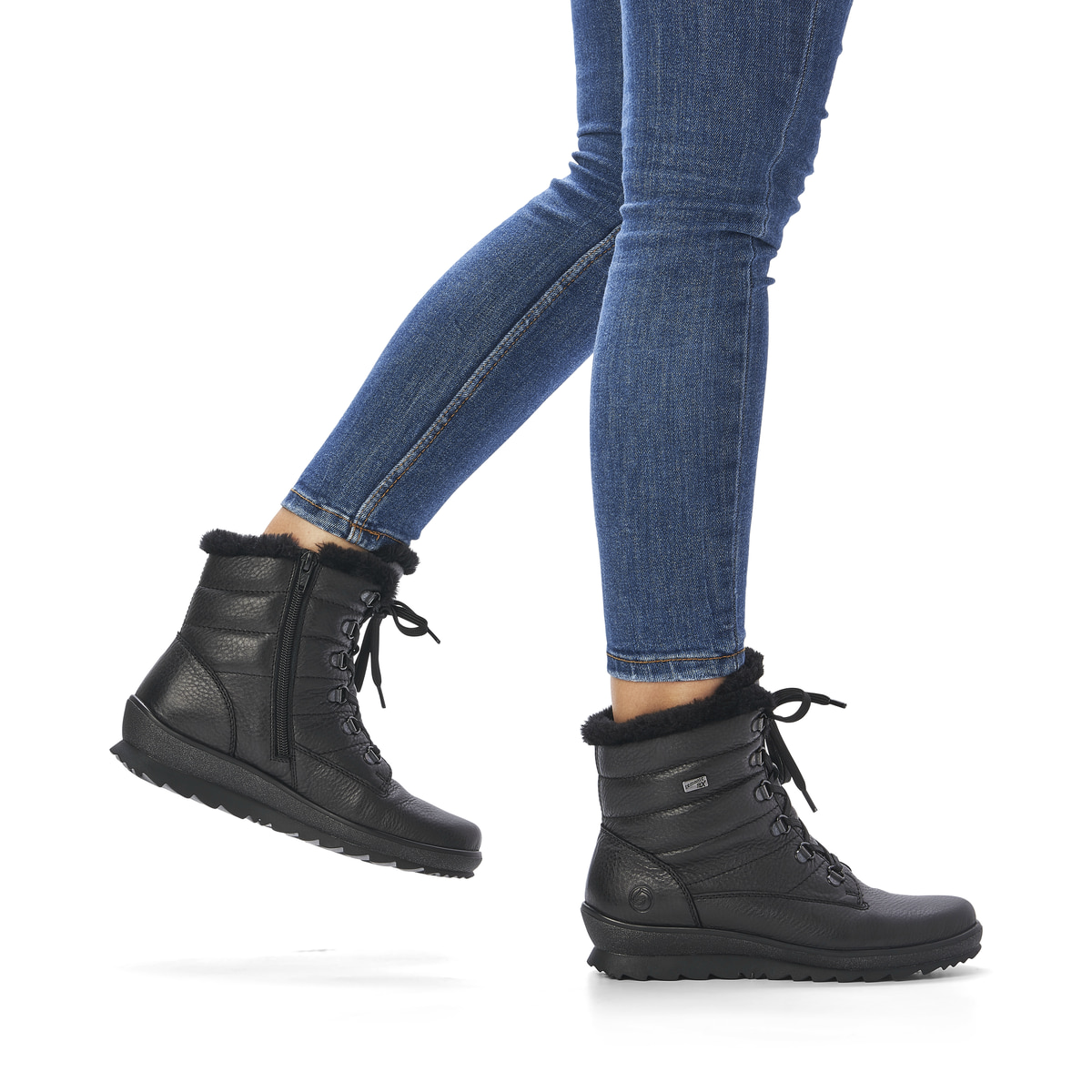 Remonte Damen Schnürstiefel - Schwarz