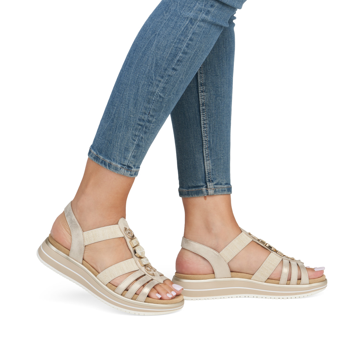 Remonte Damen Riemchensandalen - Metallic