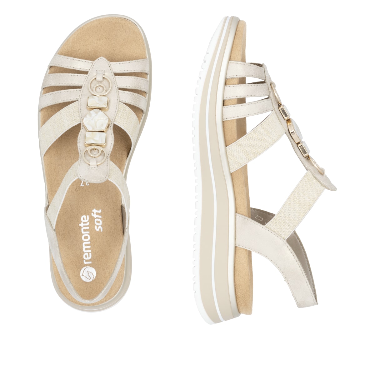 Remonte Damen Riemchensandalen - Metallic