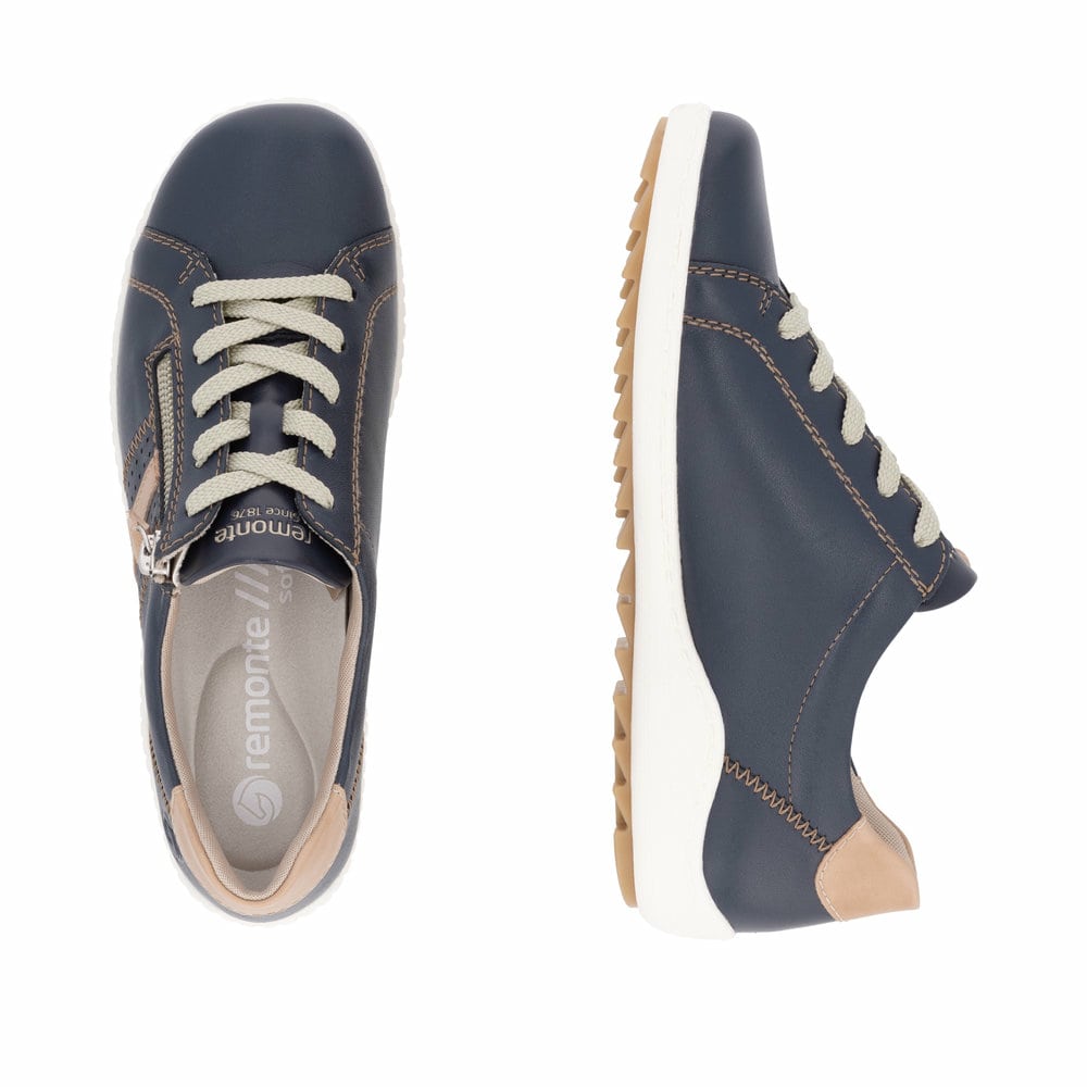 Remonte Damen Schnürschuhe - Blau