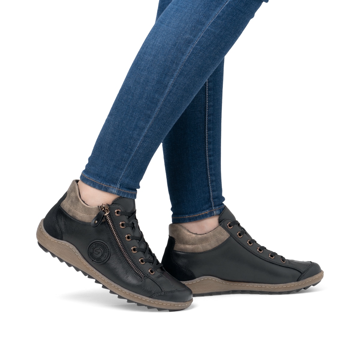 Remonte Damen Schnürstiefel - Schwarz