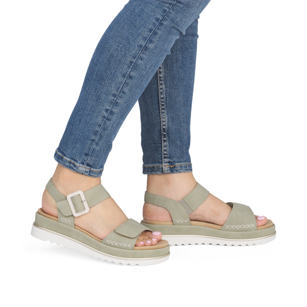 Remonte Damen Riemchensandalen - Grün