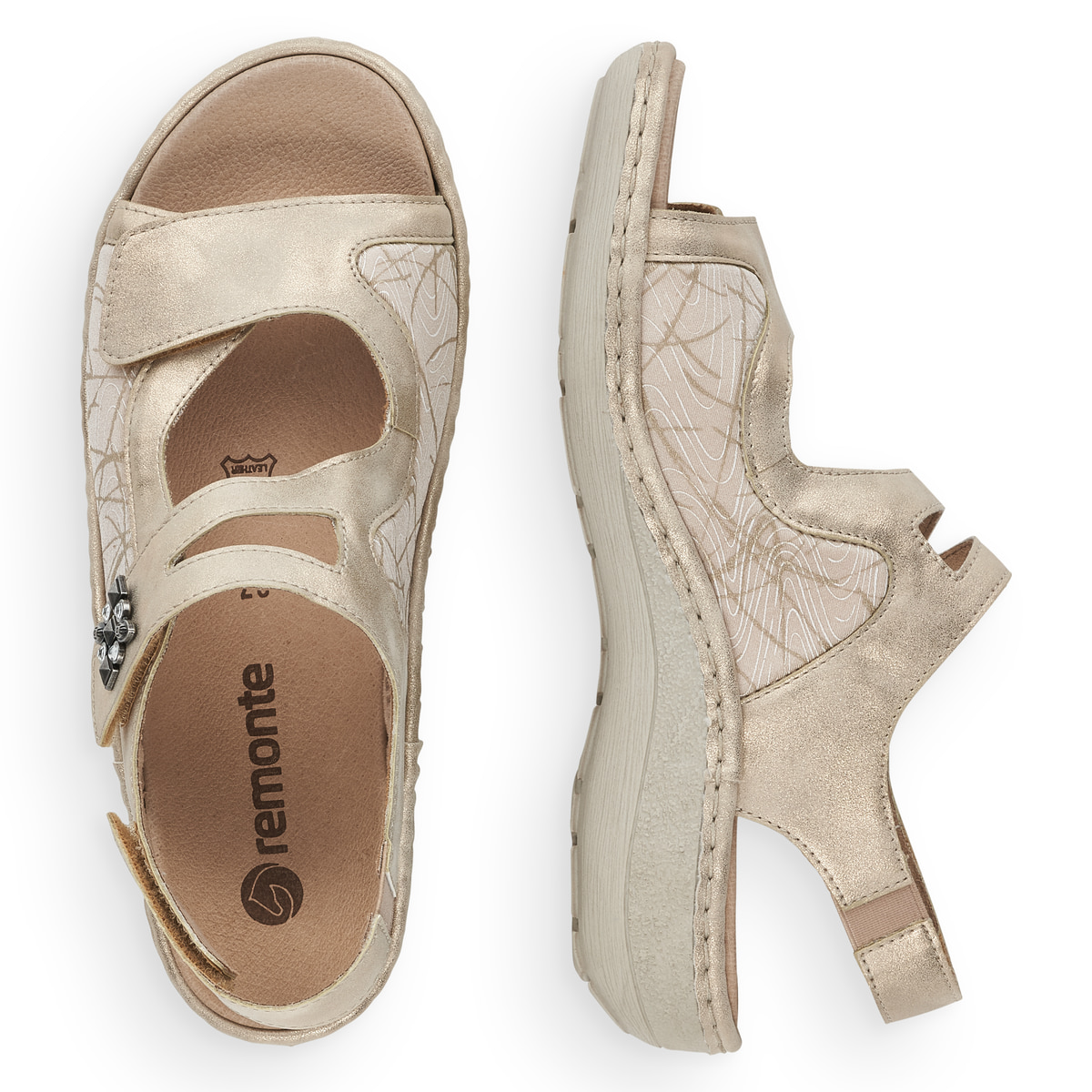 Remonte Damen Riemchensandalen - Metallic