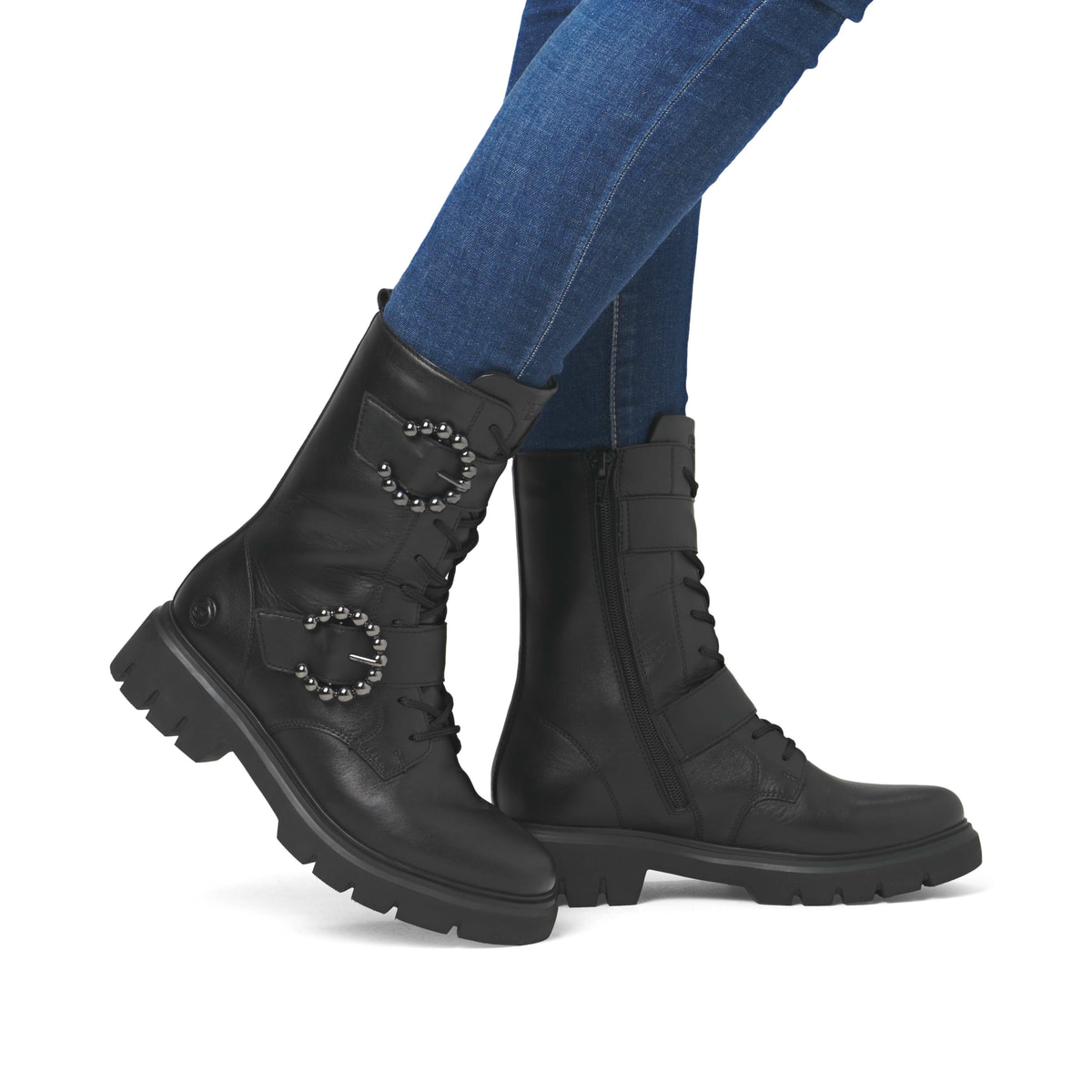 Remonte Damen Schnürstiefel - Schwarz